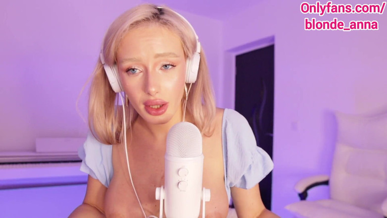AnnaReyBlonde: Asmr wichsanleitung, leckt deinen harten schwanz bis zum abspritzen