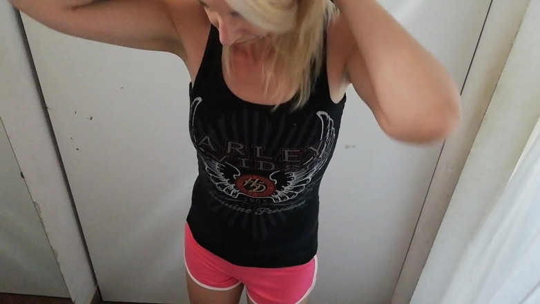 Cuteblonde666: Outdoor nudity in cloakroom