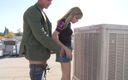 Dirty fantasy: Hot teen blonde fucks her stepbrother on the roof of...
