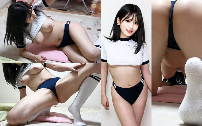 Gals apartment: 티백 블루머와 체육복을 입고 운동하며, 가슴이 살짝 보이고, 블루머가 일본 여자 아파트에서 귀여운 소녀를 압도하고 있다