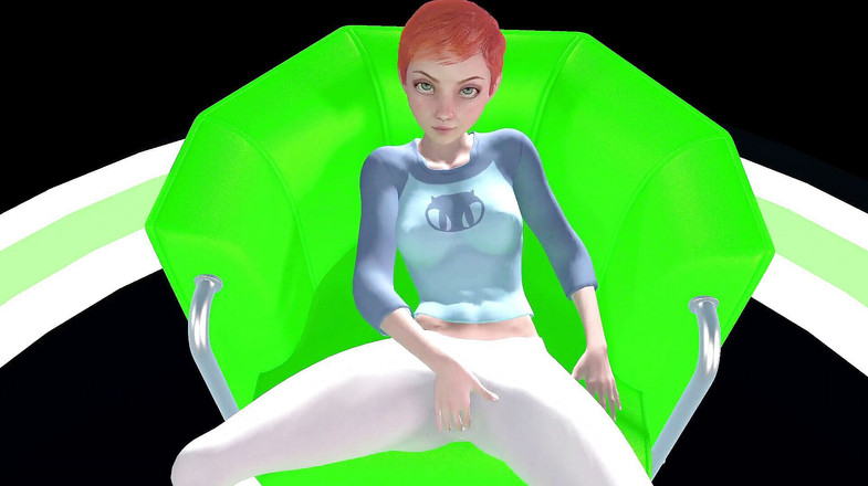 Wraith ward: Gwen Tennyson esfregando seu clitóris. Hentai paródia