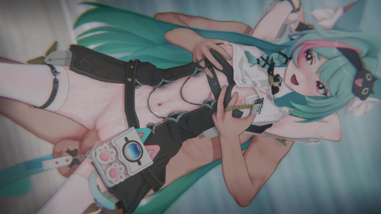 Tomu aisuman: [nte] Mint's Containment Breach: Bound Catgirl &amp; POV Threesome DP (4k/60fps)