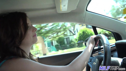 MILF Trip: Busty redhead Lyft drivers screws a male passenger