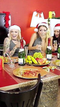 Six Russian snow maidens are satisfying their cunts and Santa