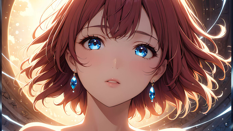 LustRender: Éterický vzestup: krásná mladá žena zabalená v nebeském světle