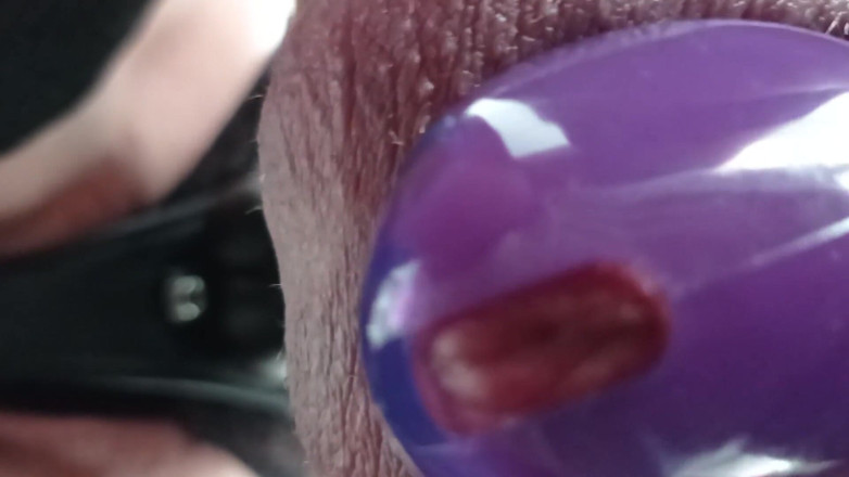 r0xy: Purple chastity belt locked and strapon in ass KellyAErick