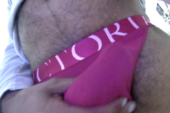pantykok: Purple Pantycock Cumming
