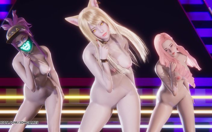 3D-Hentai Games: [mmd] Ive - Kitsch Ahri Akali Seraphine Sexy Naked Dance League...