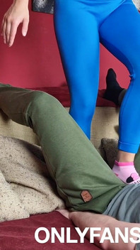Ballbusting and Cock Trampling in Cute Socks and Leggings, Femdom Jozi Trample
