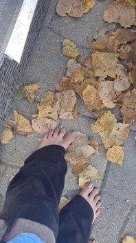 Sexy Bare Feet Crunching Dry Leaves