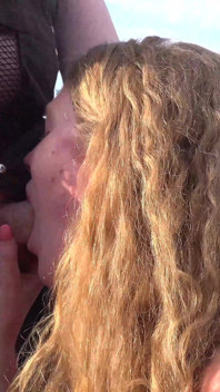 Horny Chick Sucking Multiple Cocks Outdoors