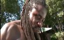 VOP Ebony Babes: Wet black pussy banged by a big black cock outdoor