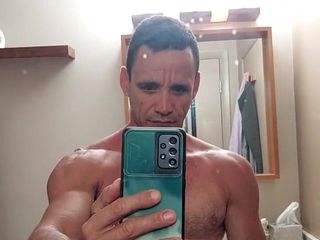 Hot Daddy Adonis: So horny in the bathroom, I have to cum