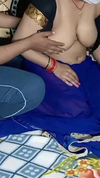 Newly Sexy Bhabhi in Blue Color Sari.
