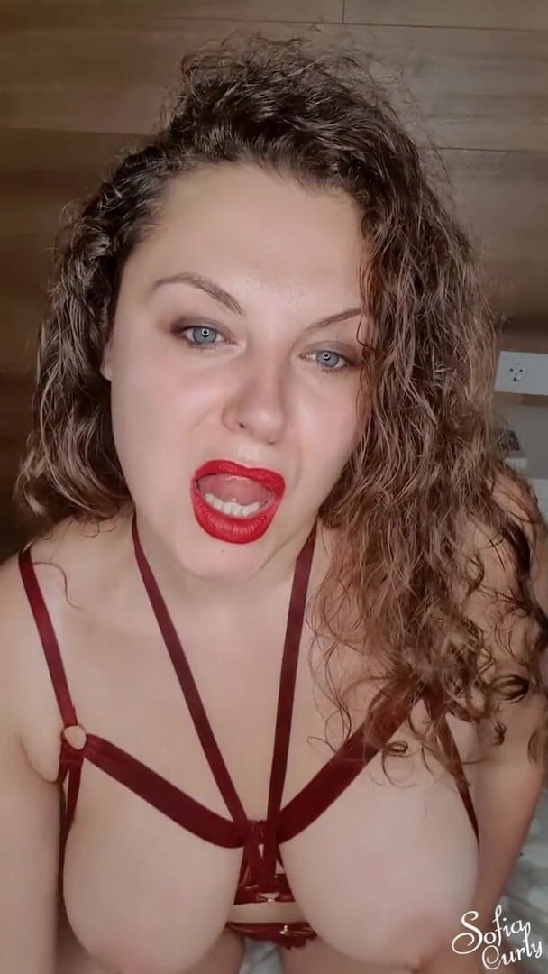 Sofia Curly: Girl plays with tits and favorite sex toy