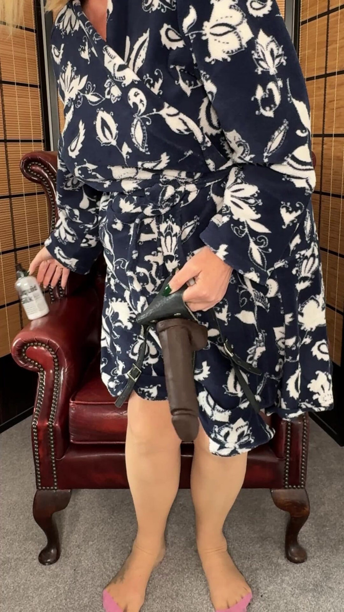 catherinecan69: Your Landlady Found Your Strapon and Lube