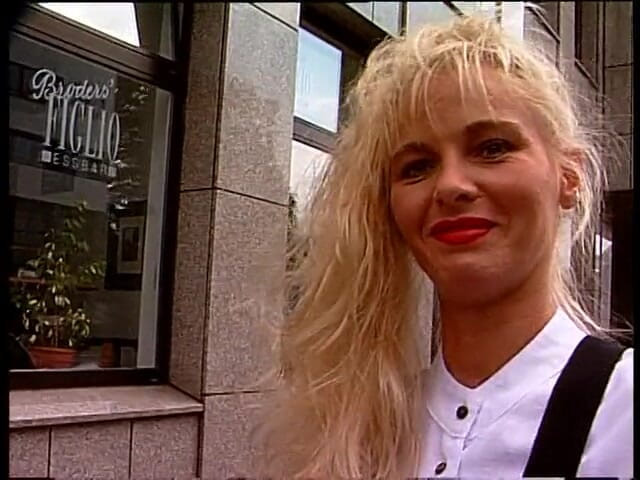 Lucky Cooch: Cute blond in front of camera