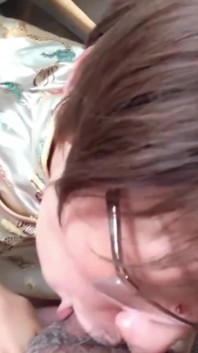 Perverted Mature Woman Gives a Deep Blowjob
