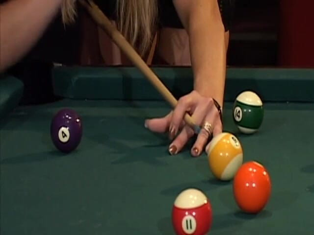 Cumming Soon: Blonde and brunette hotties fuck a stud on a pool...