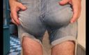 Monster_Meat_: Jeans shorts bulging freeballing