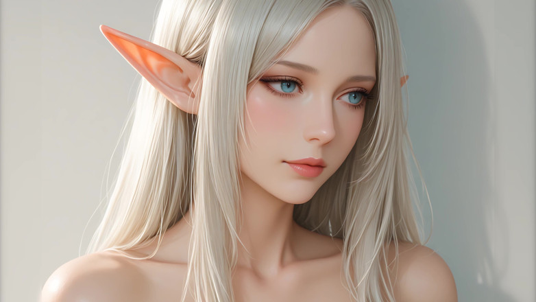 LustRender: Tayangan Slaid Lustrender: Kepala Elf Bogel Cantik Seni Kanan - Video...