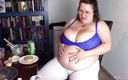 Melonie Kares: Japanese food stuffing and belly play