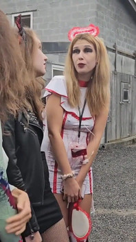 5 Lesbians Have Halloween Orgy at Bar and Play with Sex Toys in Cosplay