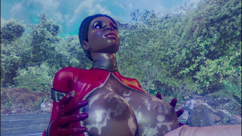 Denis animation: बाहरी अंतरिक्ष से दो बड़े कूल्हों वाली महिला गोरी और साँवली