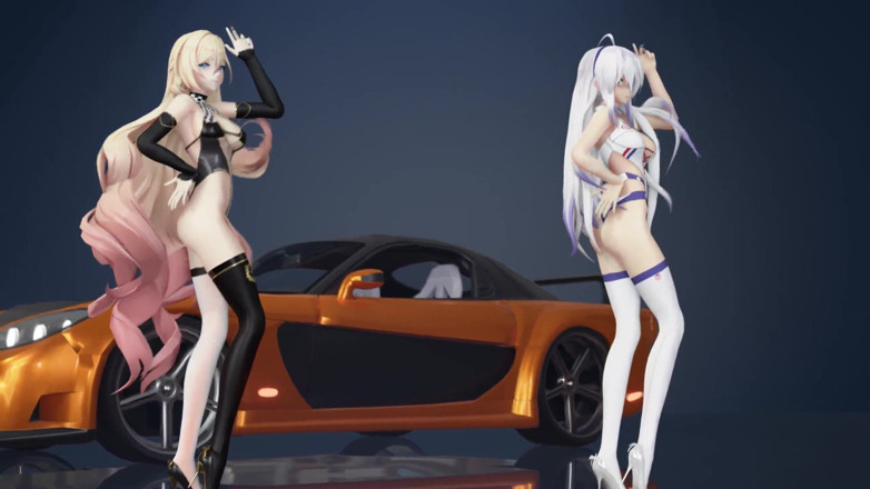MikuMotion: Chocolate Cream Duet Striptease; Black Stockings; White Stockings; Racing Leotards