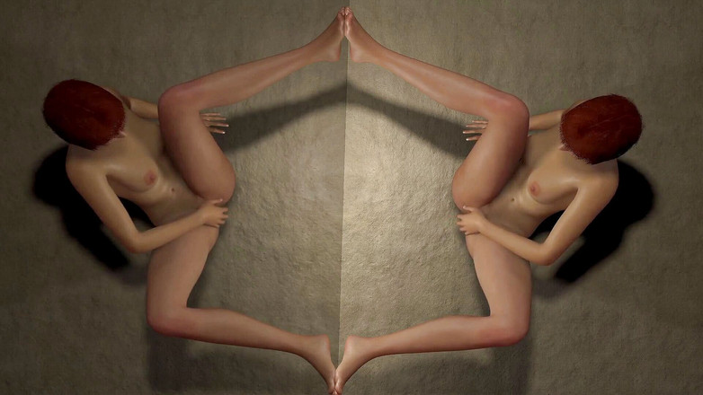 Wraith ward: Brincando com um plug anal na frente de um espelho