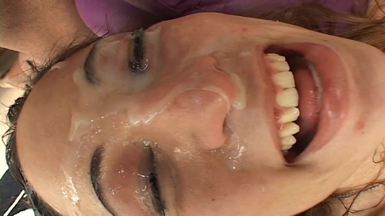 French X: Horny girl gets face covered in cum after sucking a...