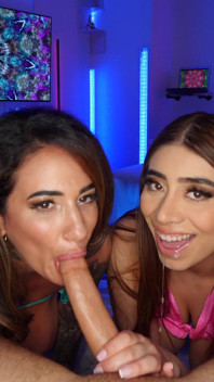 Violet Myers and Arabelle Rapheal Huge Tit and Massive Ass Milk Cock
