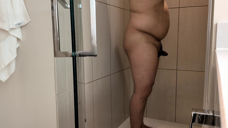 Azn Dad Man: Asiatischer stiefvater hotel-dusche, masturbieren und abspritzen