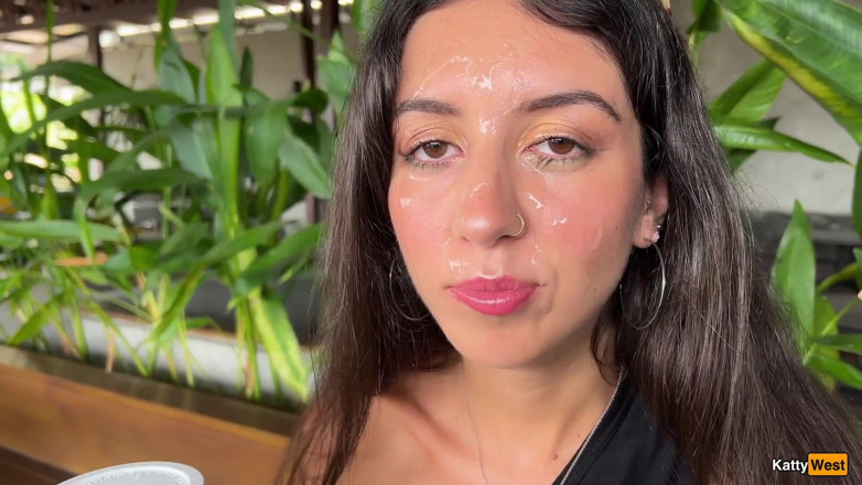 Katty West: Crazy Cumwalk in Starbucks - Blowjob in Public Toilet, Drinking Coffee...