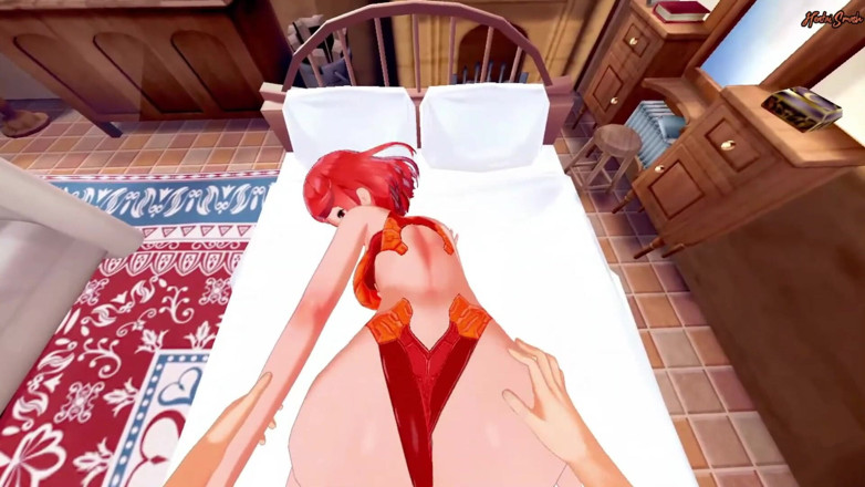 Hentai Smash: Em primeiro plano - fodendo Pyra e dando a ela uma...