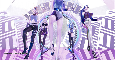 3D-Hentai Games: [MMD] Aespa - Schwarzer Mamba sexy striptease KDA Ahri Akali Seraphine...