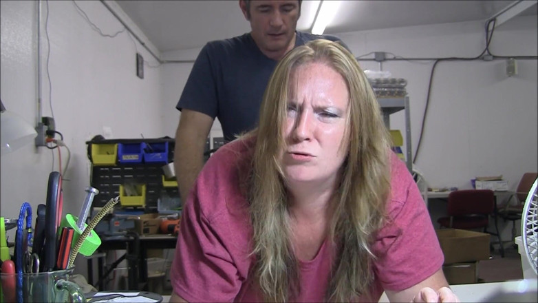 Vibra King Video: Jennifer gets pounded over a table at work