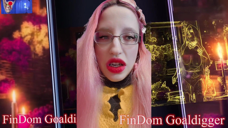 FinDom Goaldigger: Jerking off goof transformation for big red lips