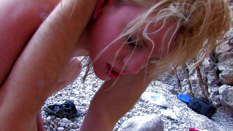 Young Sinner: Young blonde hard anal fucking at the beach