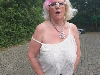 PureVicky66: German Granny Plays with Her Favorite Sextoy Outdoors