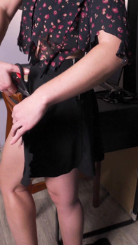 Hot Secretary Rips Clothes off Till She Almost Naked