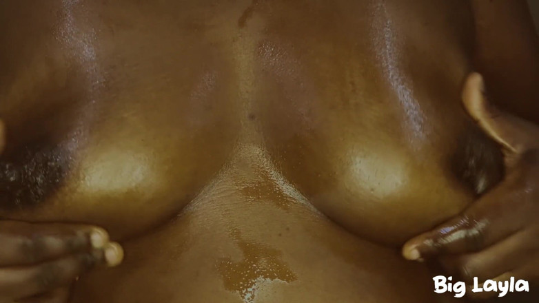 Big Layla: Oiled Nipples