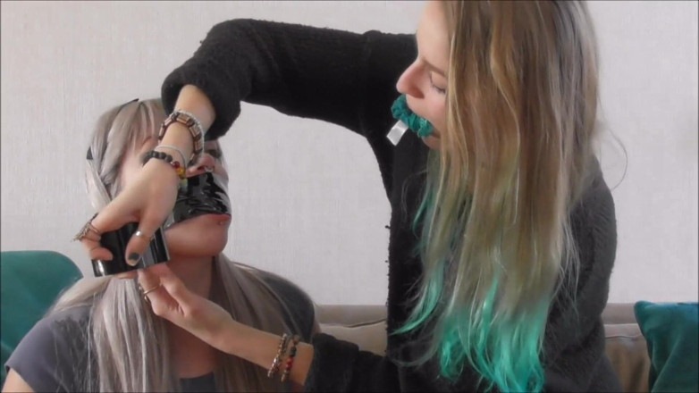 Restricting Ropes: Luna &amp; Violet - gagging fun