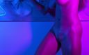 Stella Cardo: Stella Cardo Naked Dances Fieryly in Neon
