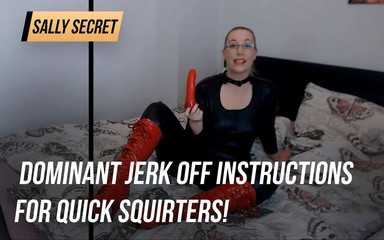 Sally Secret: Dominante masturbarse instrucciones para chorros rápidos!