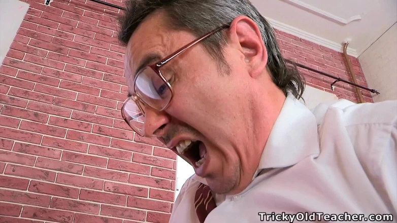 Tricky Old Teacher: Teacher Receives Wet Blowjob and Fucks Younger Student