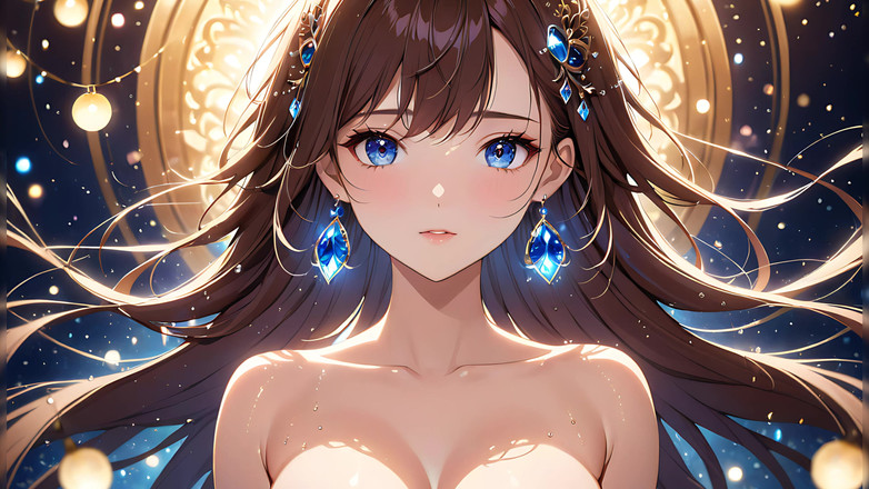 LustRender: ボケの夢:浮かぶ光の中の美しい若い女性