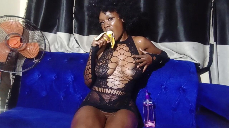Ebonyschat: Alexa - Banana Suck &amp; Self-Pleasure, Pojďme Být nadržená