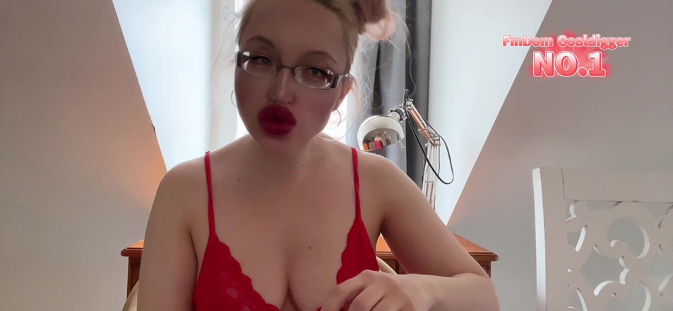 FinDom Goaldigger: 弱虫口紅ふしだらな女