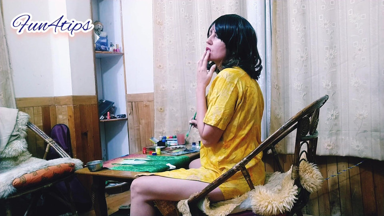 Bolly Karma: Polizaj palce seksownie w pięknej żółtej sukience